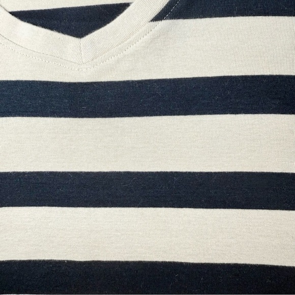 Three Dots Women’s Long Sleeve V-neck Striped 3/4 Sleeve Cotton Shirt Size Small - Picture 9 of 14